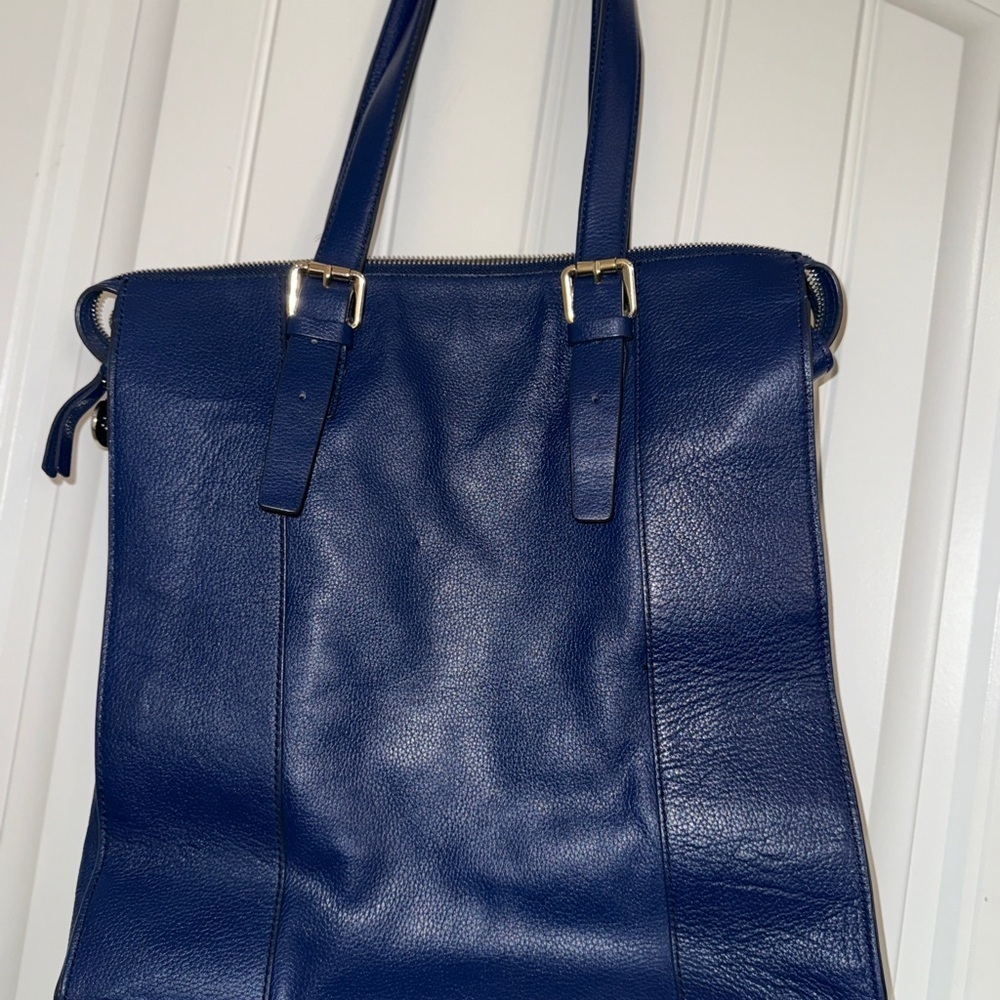 Banana Republic Royal Blue Leather COLETTE TOTE - Picture 11 of 16